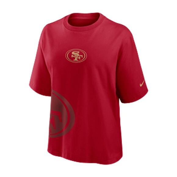 San Francisco 49ers Women's Red Nike Boxy Crop Tee M NWT - Picture 2 of 7